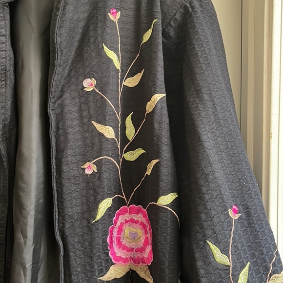 June 3♻️Maggie Barnes Black Pink Green Purple Floral Blazer Suit Jacket size 4x - Picture 7 of 17